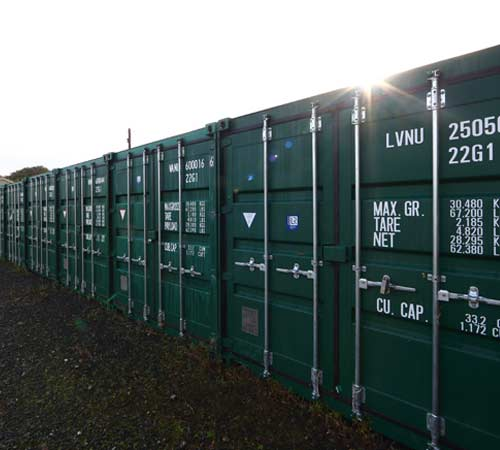 Storage containers at the Self Storage North Cornwall site in St Tudy